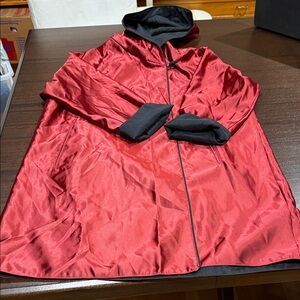 Mycra Pac Black & Red Reversible Satin Rain Coat
